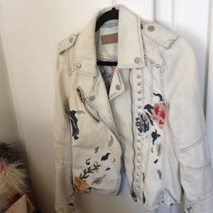 Embroidered denim motorcycle jacket 🏍